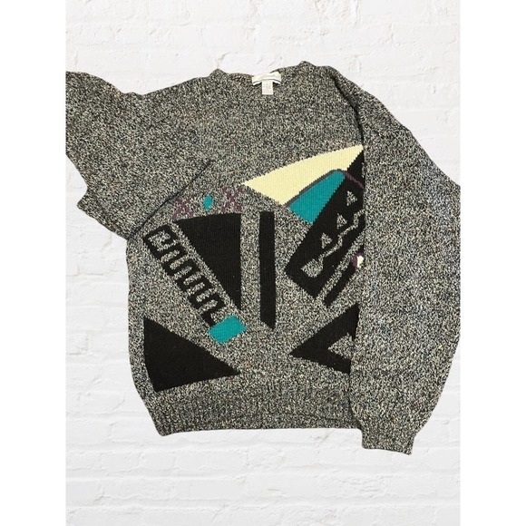 Vintage Circola Moda Men's Large Patterned Sweater Grandpacore Grandpa Geometric - Picture 1 of 5